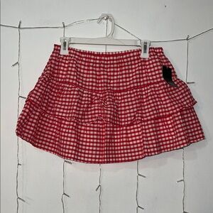 Red Checkered Women's Skirt shorts